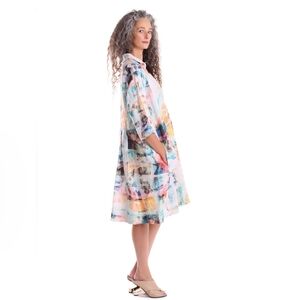 Alembika Linen Brushstroke Dress Size 1